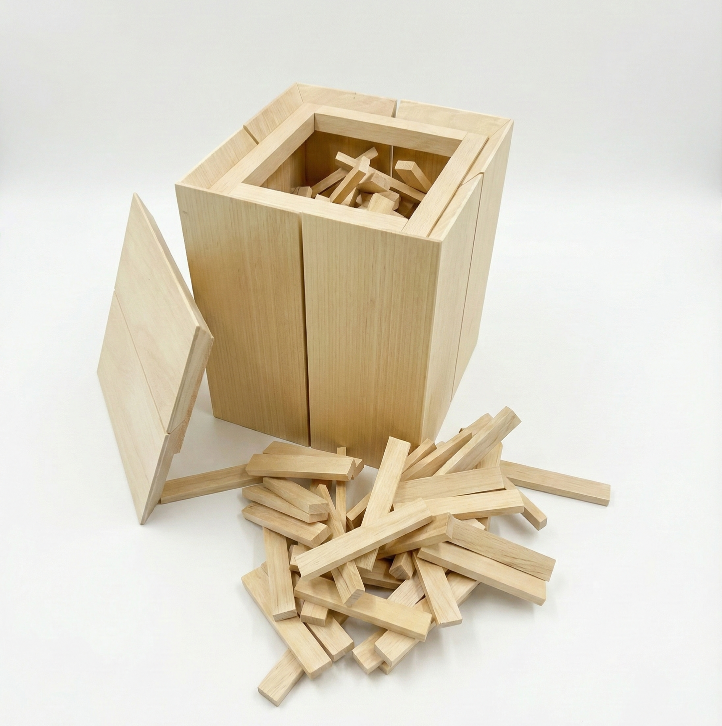 Hout&Stout Luxe Kist met Deksel | 150 stapelplankjes