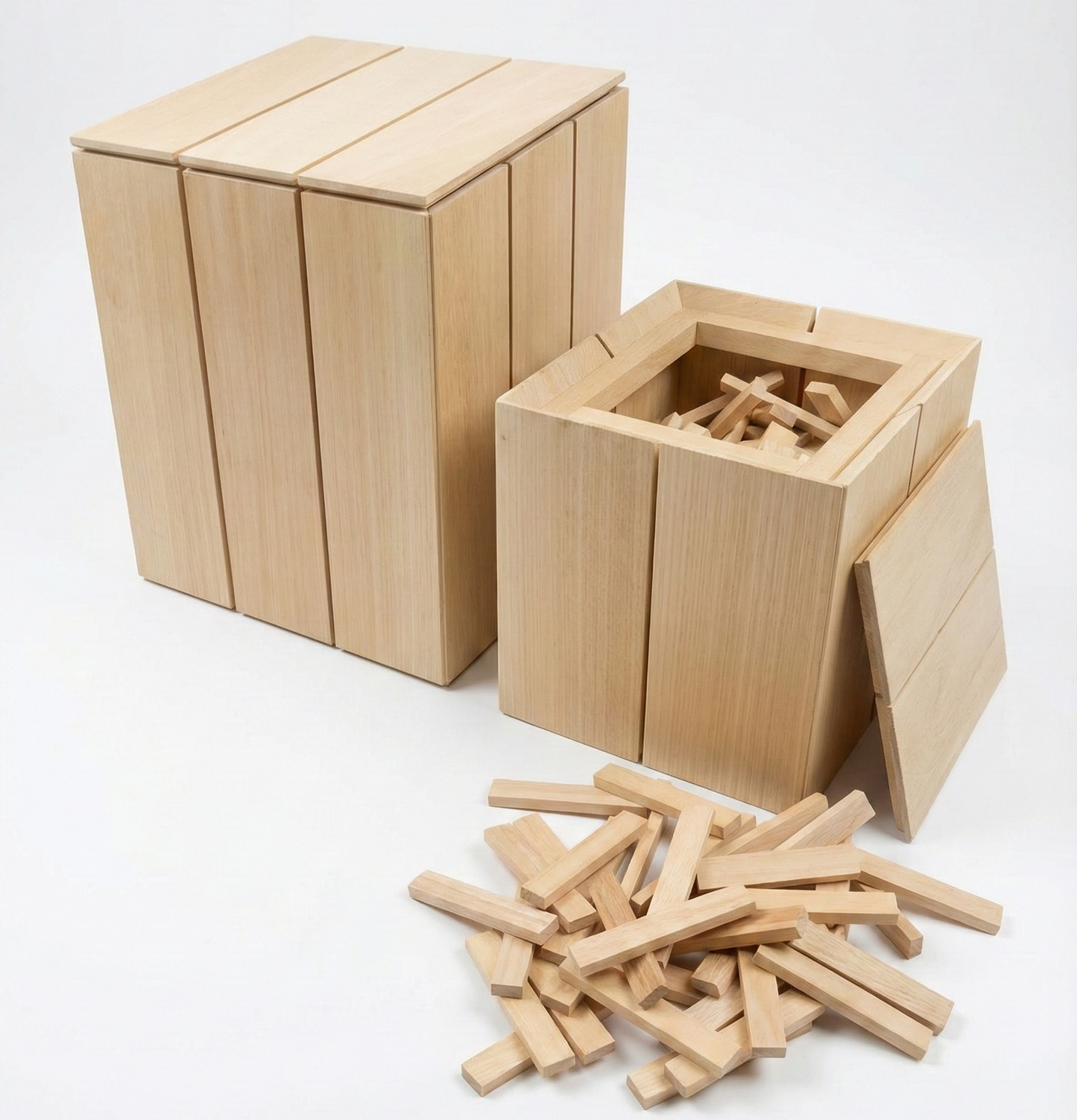 Hout&Stout Luxe Kist met Deksel | 150 stapelplankjes