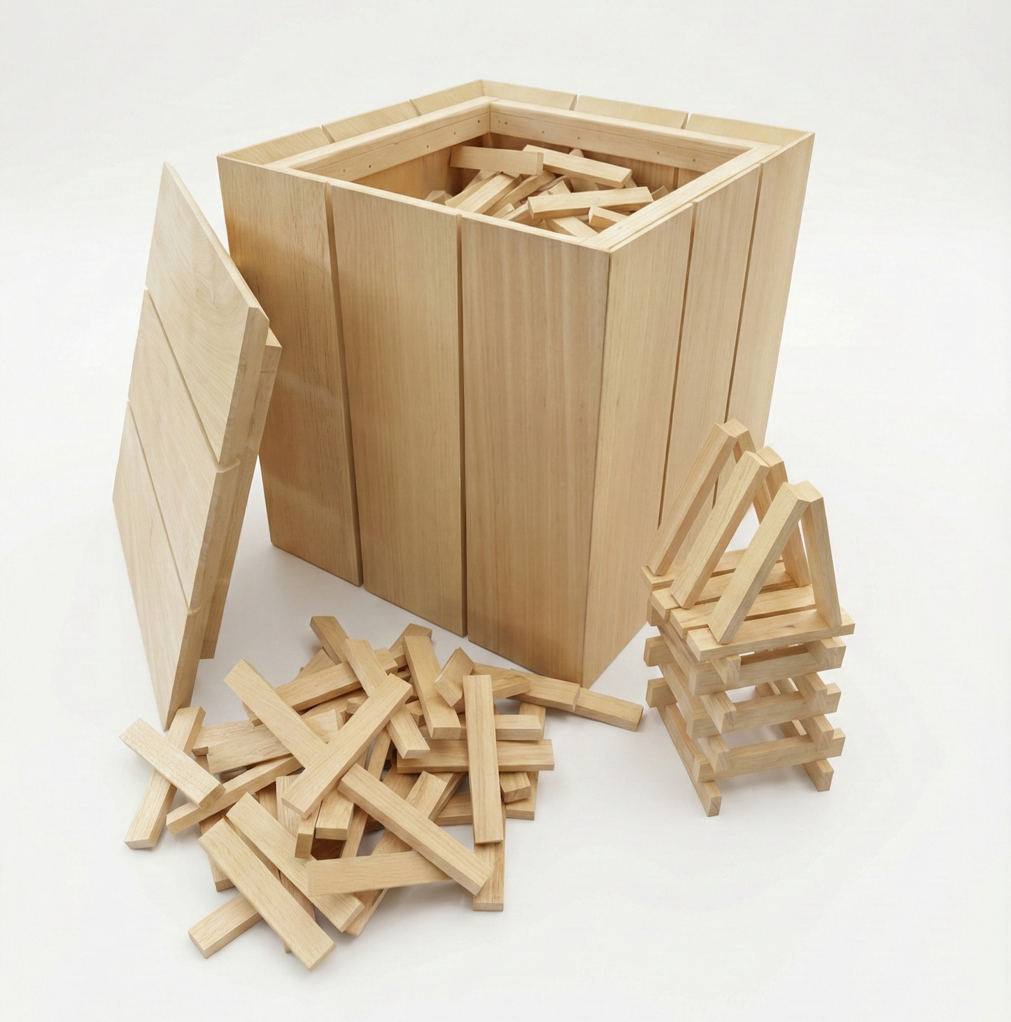 Hout&Stout Deluxe Kist met Deksel | 500 stapelplankjes