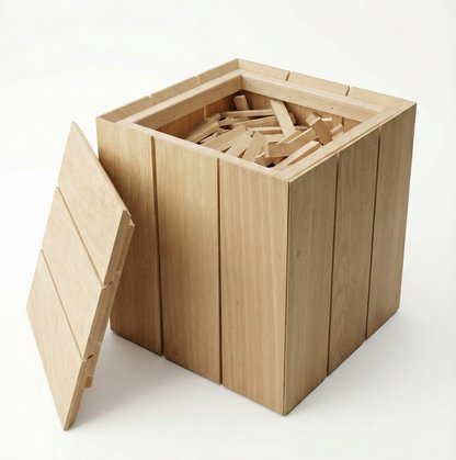 Hout&Stout Deluxe Kist met Deksel | 500 stapelplankjes